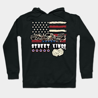 Street Kings - Vintage Classic American Muscle Car - Hot Rod and Rat Rod Rockabilly Retro Collection Hoodie